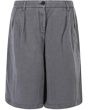 I LOVE MY PANTS Amo I Pantaloncini Di Miscela Di Lino Pantaloni - Grigio