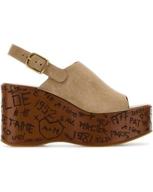 Chloé Wedge Sandals "Maxime" - Brown