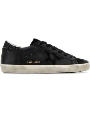 Golden Goose Super-Star Leather Sneakers - Black