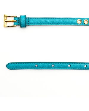 Prada Skinny Eyelet Belt - Blue
