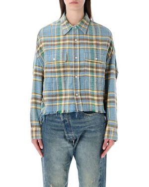 R13 Cropped Work Shirt - Blau