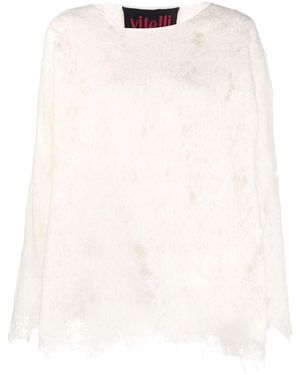 VITELLI Pullover Mit Lochstrickmuster - Weiß