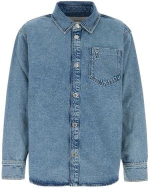 Ami Paris Cotton Overshirt - Blue