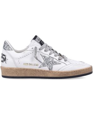 Golden Goose Artisanal Classic Sports Trainers With Glitter Accents - White