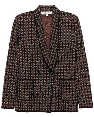 Diane von Furstenberg Geometric Pattern Blazer - Black