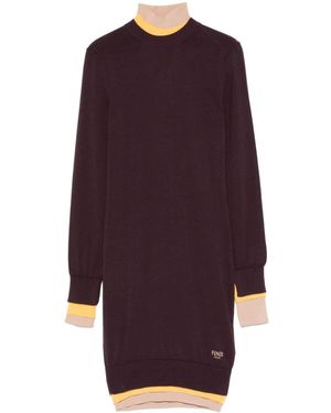 Fendi Dress With Stand-Up Collar - Multicolor