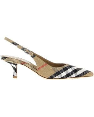 Burberry Slingback Check - Mettallic