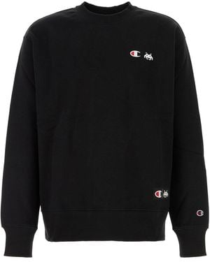 Champion Crewneck Logo Sweatshirt - Black