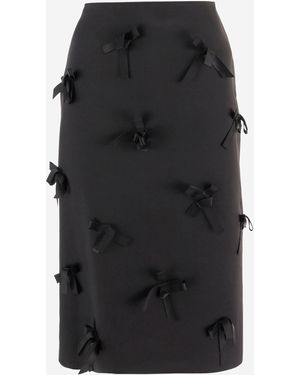 Jil Sander Satijnen Rok Met Geborduurde Strikjes - Zwart