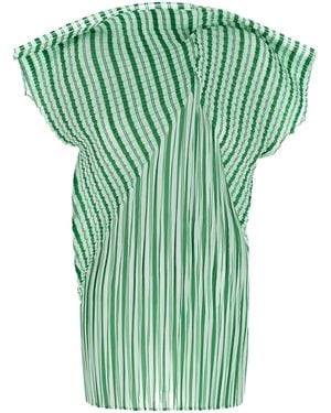 Issey Miyake 'Generic Stripes (Machine Pleats) Top - Green