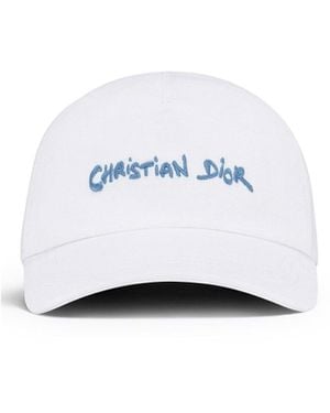 Dior Cap Di Firma Di Cotone - Bianco
