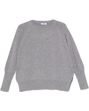 Base London Pullover mit Rundhalsausschnitt aus Basiswolle - Grau