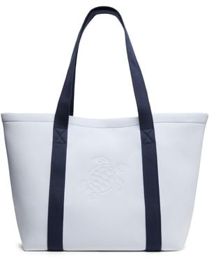 Vilebrequin Polyester Tote Bag With Embossed Turtle Logo - Blue