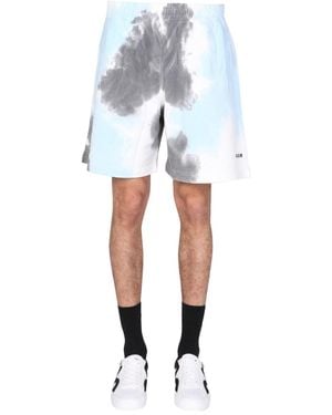 MSGM Tie Dye Pattern Bermuda - Blue