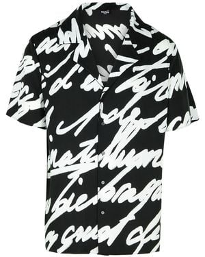 Balmain Hemd Mit Twill-Print - Schwarz