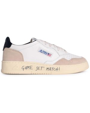 Autry 'Medaillengewinner niedriger' weißer Lear -Sneaker - Natur