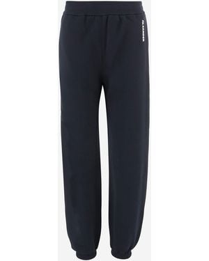 Jil Sander Cotton Pants With Logo - Blue