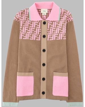 Fendi Cardigan Con Bottoni - Pink