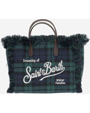 Mc2 Saint Barth Colette Bag With Check Pattern - Blue