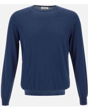 Kangra Blauer Seiden-Baumwollgarn-Pullover