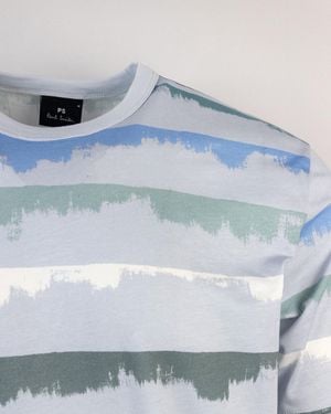 Paul Smith T Shirt Tropf Streifen Azzurra - Blau