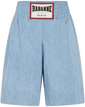Rabanne Pantalones cortos de mezclilla de con apliques - Azul