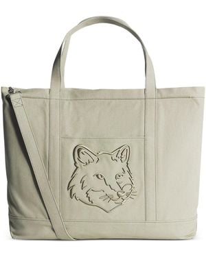 Maison Kitsuné Fox Head Xl Tote - Metallic