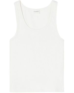 Closed Cotton Tank Top - White