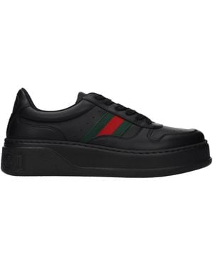 Gucci Leather Sneakers - Black