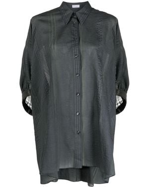 Brunello Cucinelli Silk And Cotton Blend Shirt - Grey