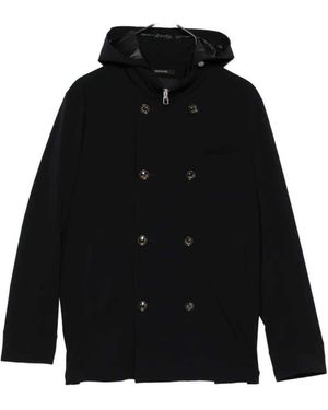 Montecore Zweireihige Jacke mit Kapuze - Schwarz