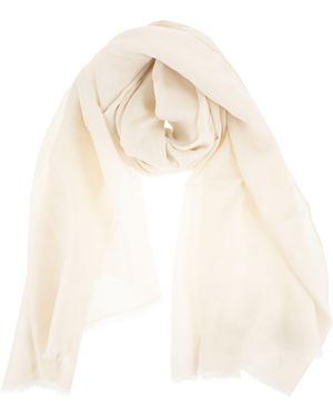 Max Mara Mxapaniere Jacquardwol, Katoen En Zijden Stola - Naturel
