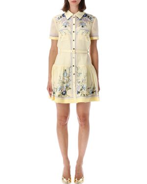 Self-Portrait Floral Mini Dress - Natural