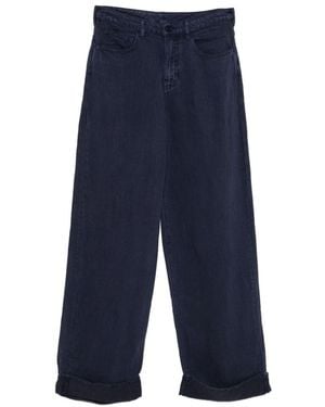 Emporio Armani Linen Blend Trousers - Blue