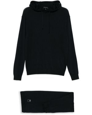 Emporio Armani Hoodie En Broek Van Scheerwol - Zwart