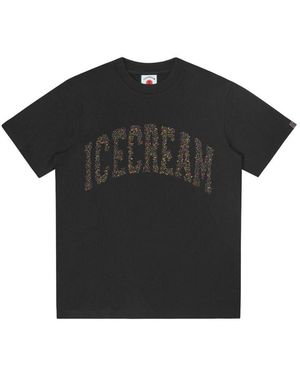 ICECREAM Baumwoll-T-Shirt mit -Logo - Schwarz