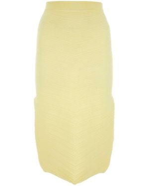 Bottega Veneta Stretch Cotton Blend Skirt - Yellow