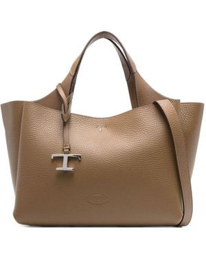 Tod's Mini Leather Shopping Bag - Brown