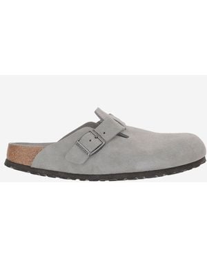 Birkenstock Zuecos Boston de ante - Gris