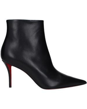 Louboutin Apostropha Mujers Botines de Cuero Negros