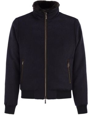 Moorer Bellati Ls9 Padded Bomber Jacket - Blue