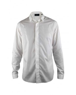 Philipp Plein Concealed Button Placket Cotton Shirt - Grey