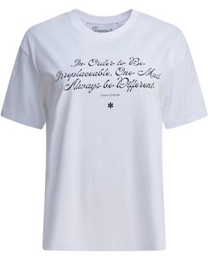 Semler T-shirt Met Coco Chanel-citaat - Blauw