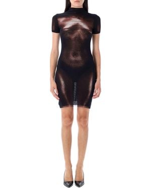 Jean Paul Gaultier Body Print Mini Dress - Schwarz