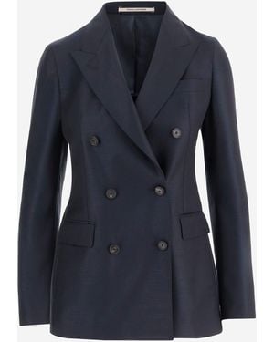 Tagliatore Double Breasted Wool Jacket - Blue