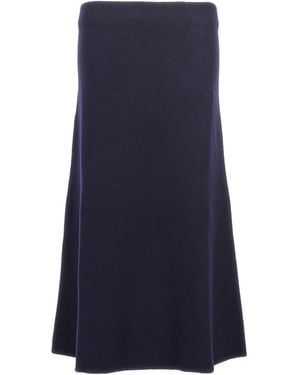 Jil Sander Long Wool Skirt Gonne Blu
