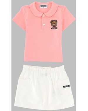 Moschino Polo-Shirt And Skirt Set - Pink