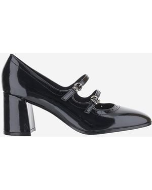 Pinko Paint Effect Leather Mary Jane Pumps - Black