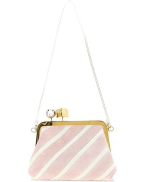 Jacquemus Berlingot Striped Patchwork Clutch - Pink