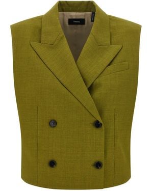 Theory Double Breasted Vest - Green